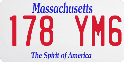 MA license plate 178YM6