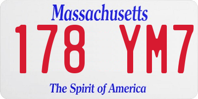 MA license plate 178YM7