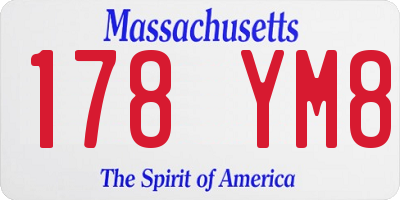 MA license plate 178YM8