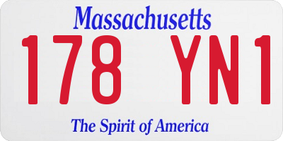 MA license plate 178YN1