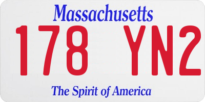 MA license plate 178YN2
