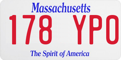 MA license plate 178YP0