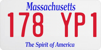 MA license plate 178YP1