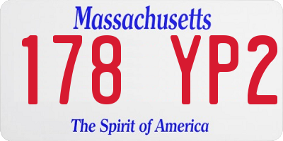 MA license plate 178YP2