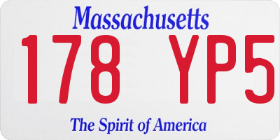 MA license plate 178YP5
