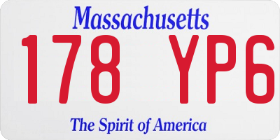 MA license plate 178YP6
