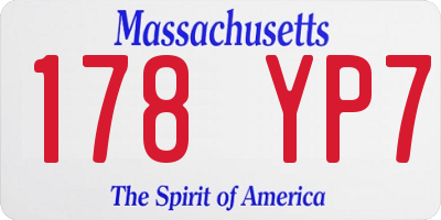 MA license plate 178YP7