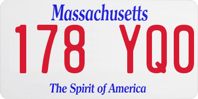 MA license plate 178YQ0