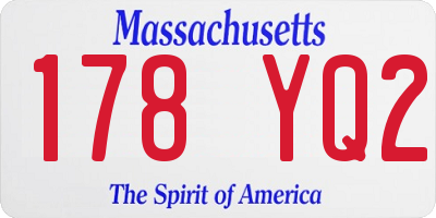 MA license plate 178YQ2
