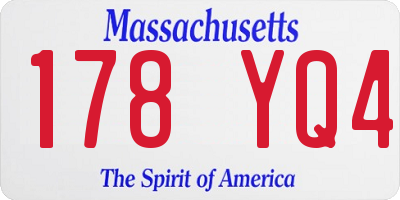 MA license plate 178YQ4