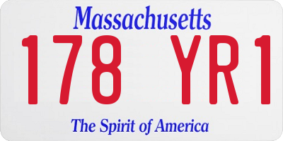 MA license plate 178YR1