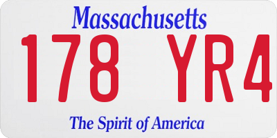 MA license plate 178YR4