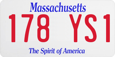 MA license plate 178YS1