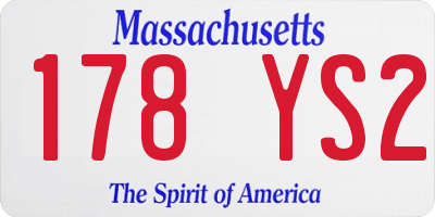 MA license plate 178YS2