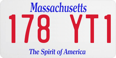 MA license plate 178YT1