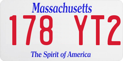 MA license plate 178YT2