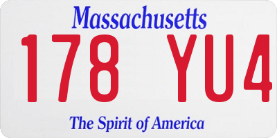 MA license plate 178YU4