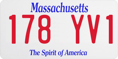 MA license plate 178YV1