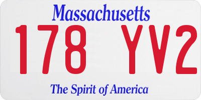 MA license plate 178YV2