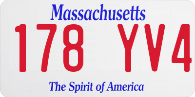 MA license plate 178YV4