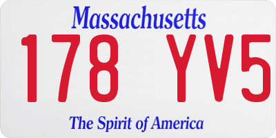 MA license plate 178YV5
