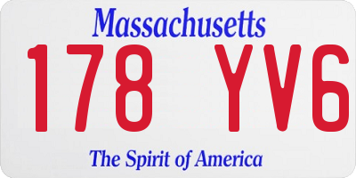 MA license plate 178YV6