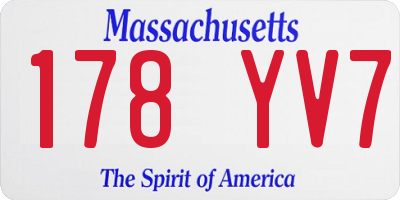 MA license plate 178YV7