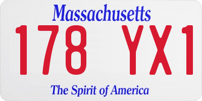 MA license plate 178YX1