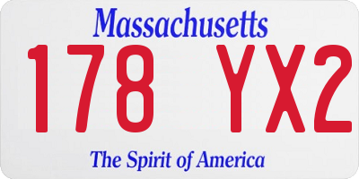 MA license plate 178YX2