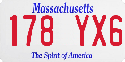 MA license plate 178YX6