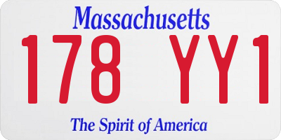 MA license plate 178YY1