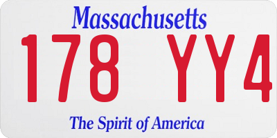 MA license plate 178YY4