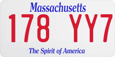MA license plate 178YY7