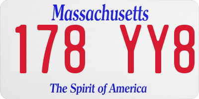 MA license plate 178YY8