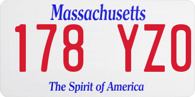 MA license plate 178YZ0