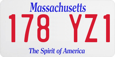 MA license plate 178YZ1