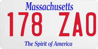MA license plate 178ZA0