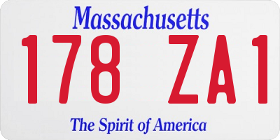 MA license plate 178ZA1