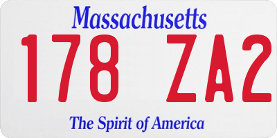 MA license plate 178ZA2