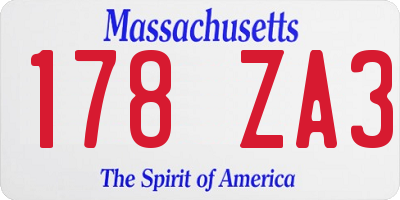 MA license plate 178ZA3