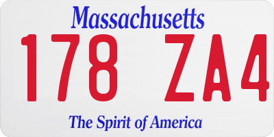 MA license plate 178ZA4