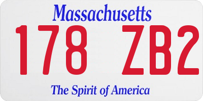 MA license plate 178ZB2