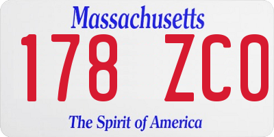 MA license plate 178ZC0