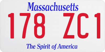 MA license plate 178ZC1