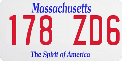 MA license plate 178ZD6