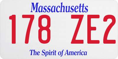 MA license plate 178ZE2