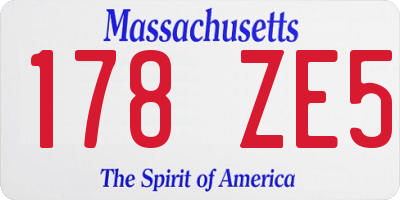 MA license plate 178ZE5