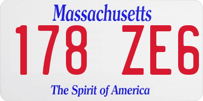MA license plate 178ZE6