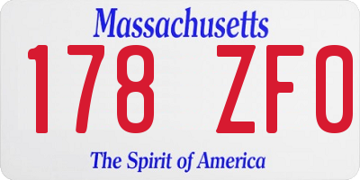 MA license plate 178ZF0