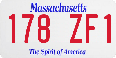 MA license plate 178ZF1